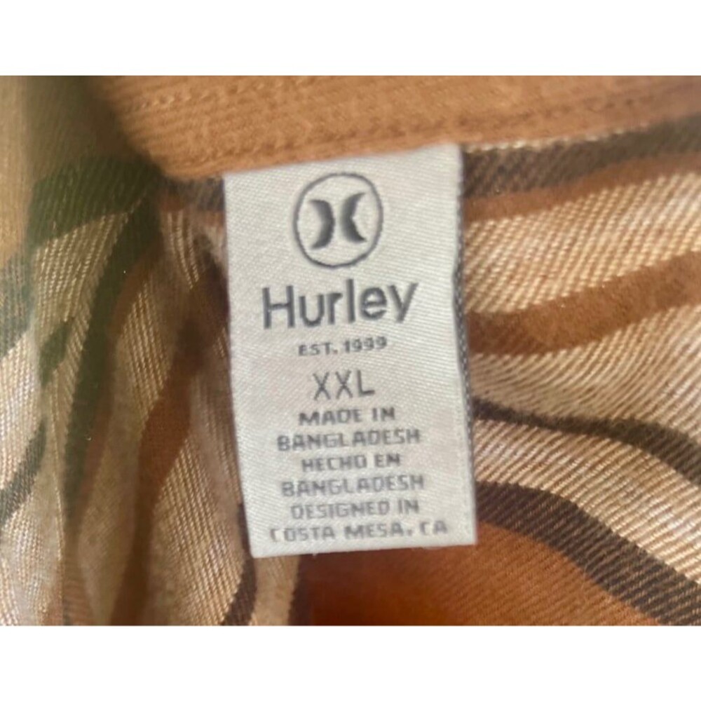 Portland Organic Brown Striped Hurley Button Down Flannel Shirt - Picture 5 of 5
